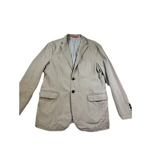 Boden Mens 42R Cotton Sport Coat 2 Button Jacket Smart Casual Khaki Preppy